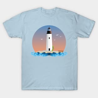 Flat Design - New Point Comfort Lighthouse T-Shirt